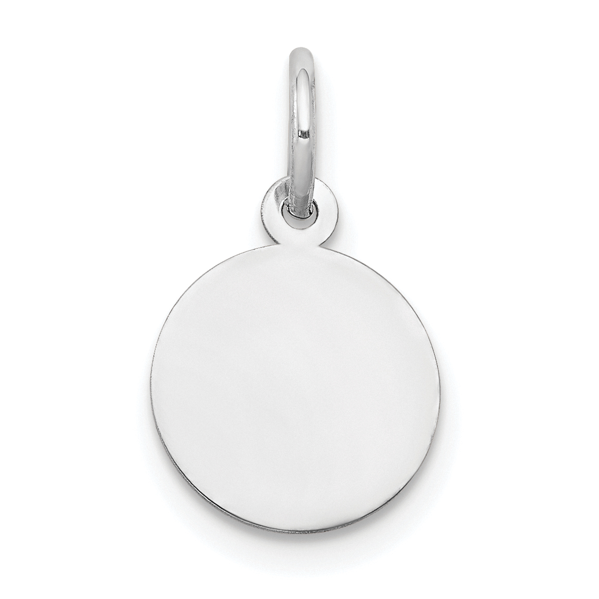 10K White Gold Plain .013 Gauge Circular Engravable Disc Charm (10XWM134/13)