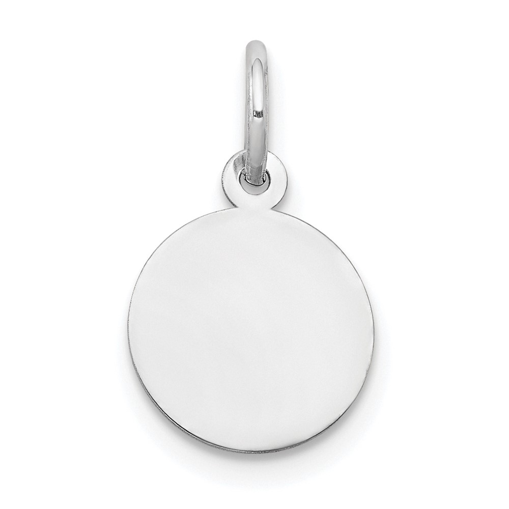 10K White Gold Plain .013 Gauge Circular Engravable Disc Charm (10XWM134/13)