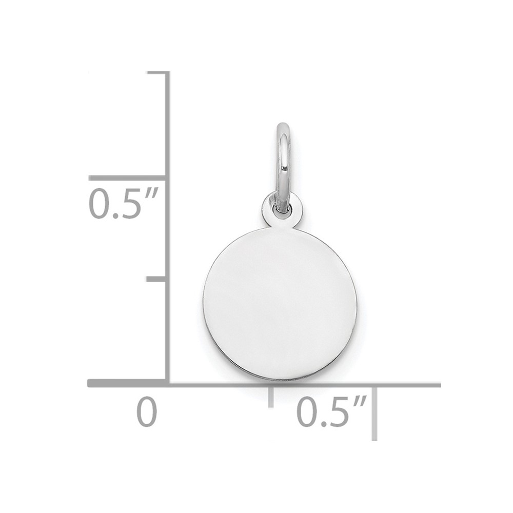 10K White Gold Plain .013 Gauge Circular Engravable Disc Charm (10XWM135/13)