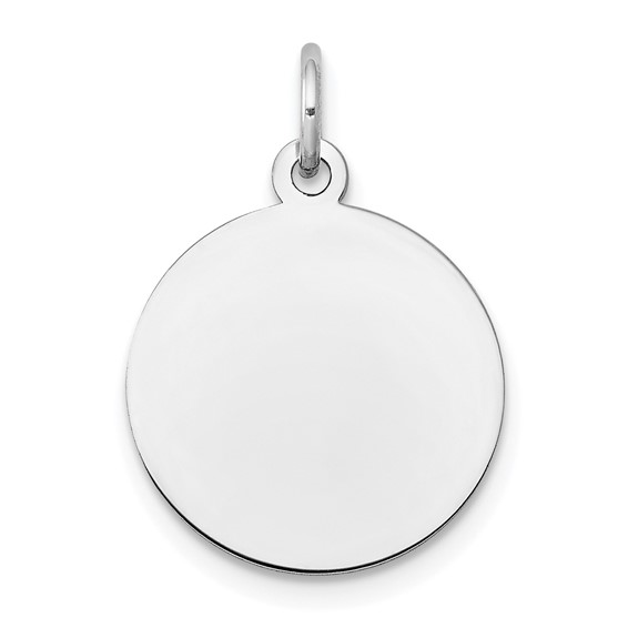 10K White Gold Plain .035 Gauge Circular Engravable Disc Charm