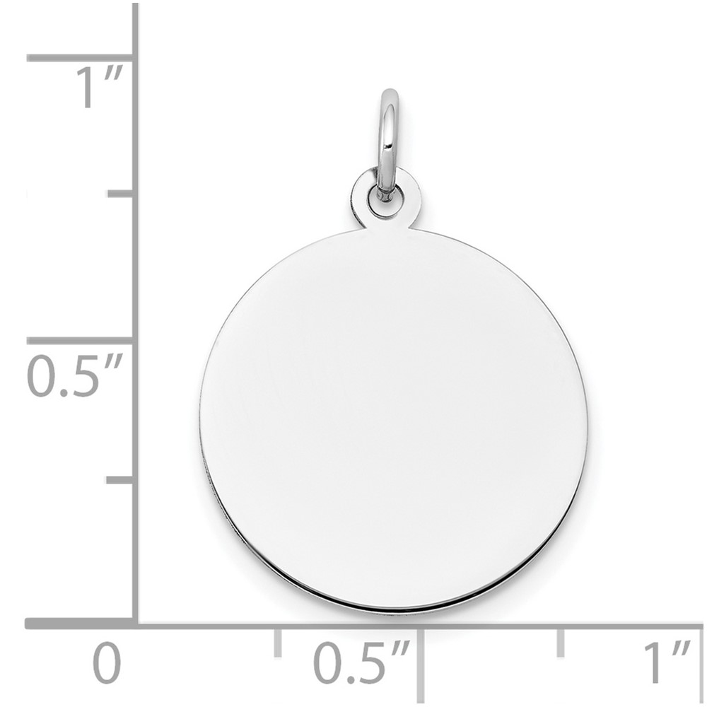 10K White Gold Plain .018 Gauge Circular Engravable Disc Charm (10XWM136/18)