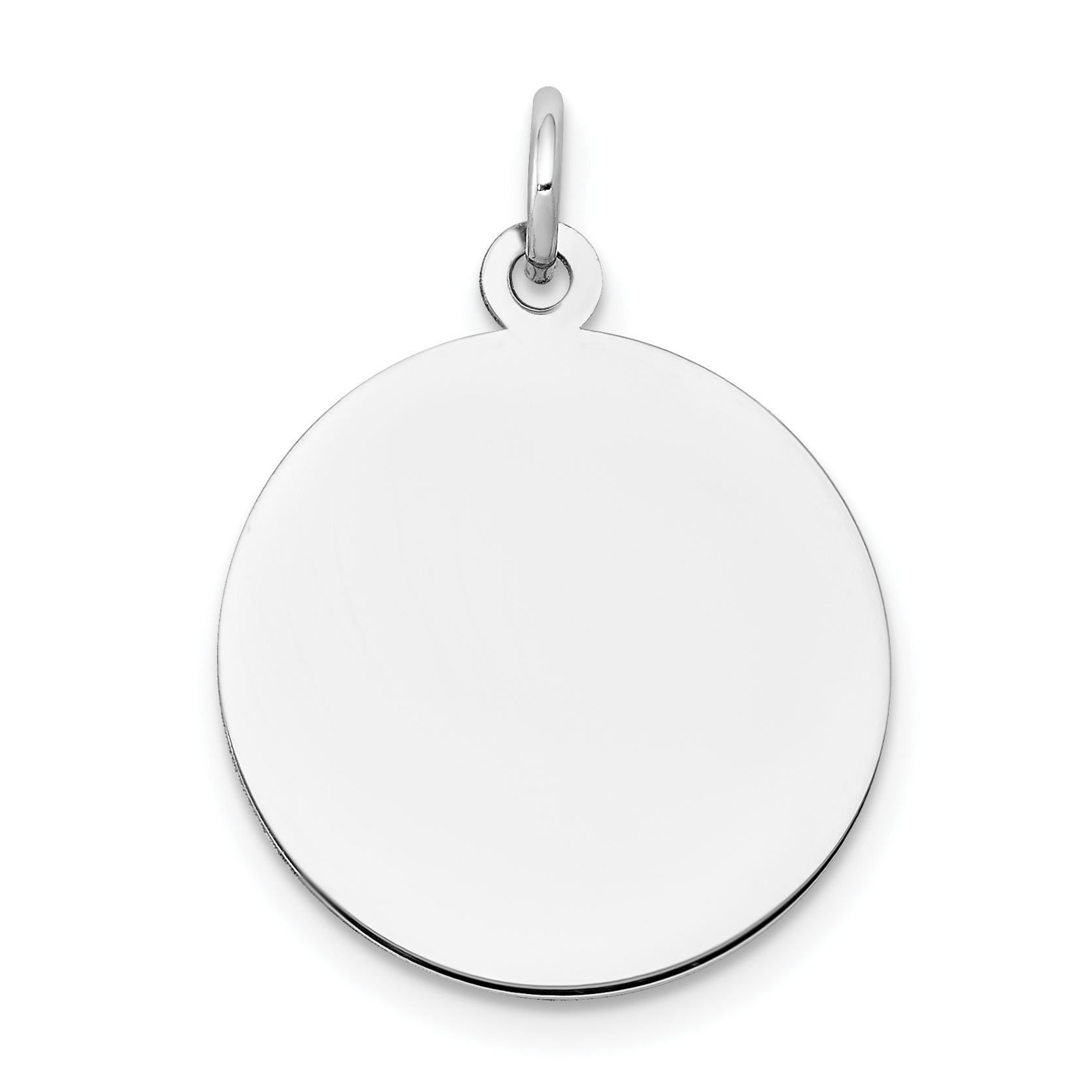 10K White Gold Plain .018 Gauge Circular Engravable Disc Charm (10XWM136/18)