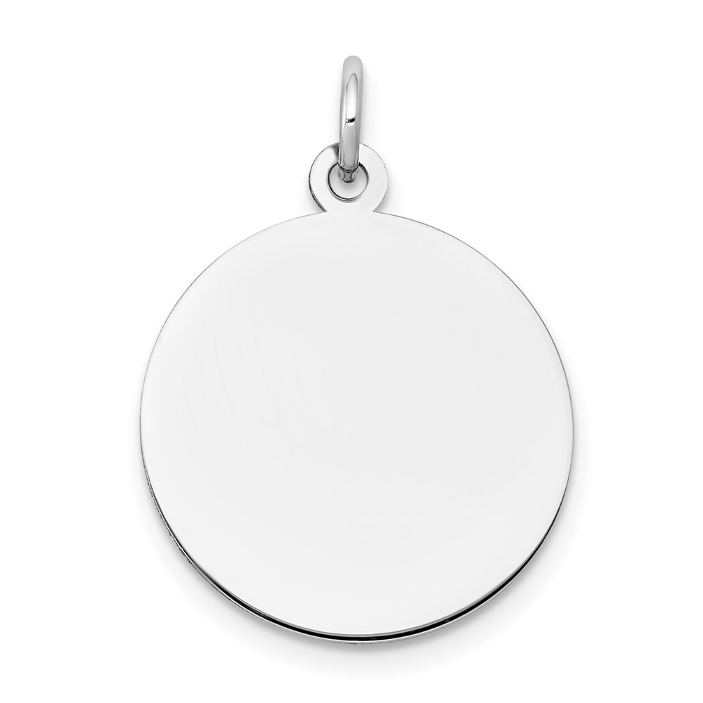 10K White Gold Plain .018 Gauge Circular Engravable Disc Charm (10XWM136/18)