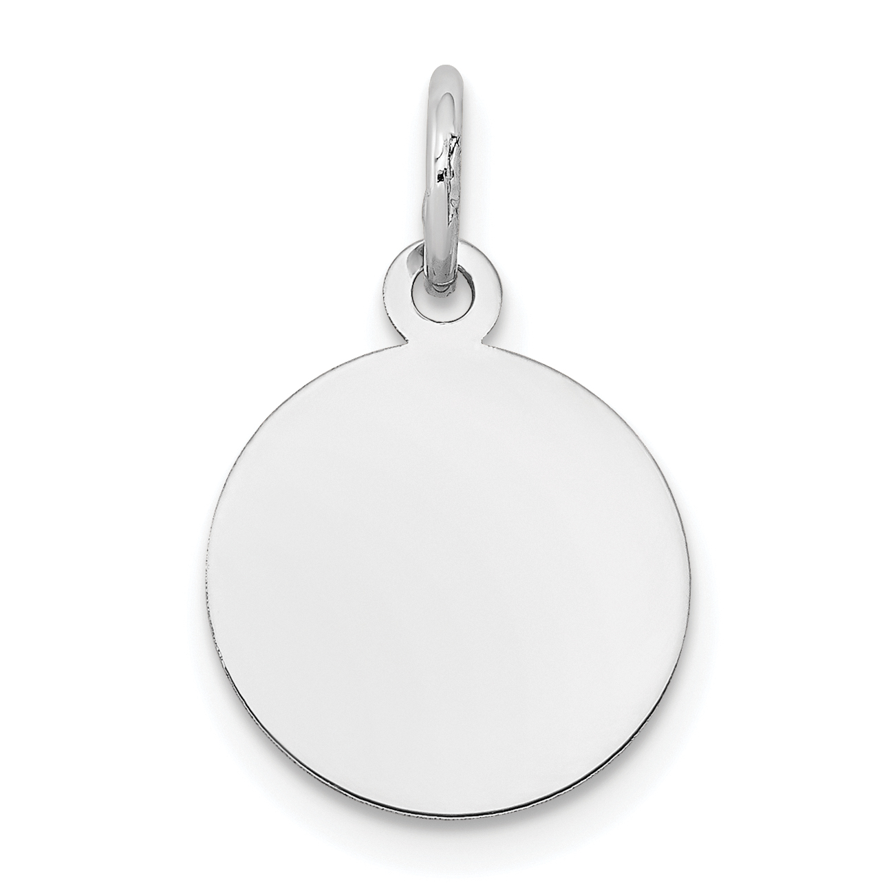 10K White Gold Round Disc Charm (10XWM537/27)