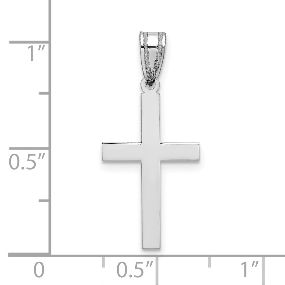 10k White Gold Polished Cross Pendant (10XWR13)