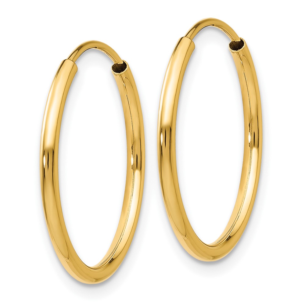 10k 1.5mm Polished Round Endless Hoop Earrings (10XY1159)