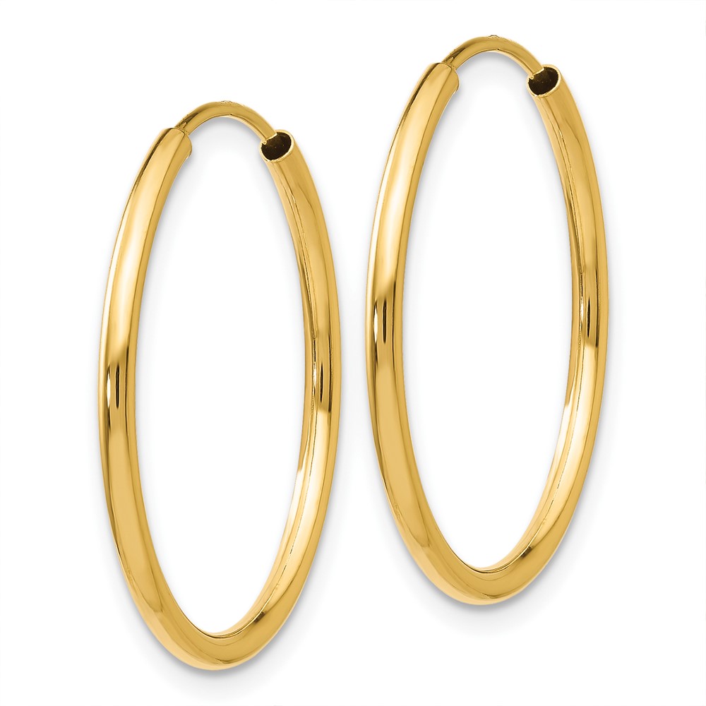 10k 1.5mm Polished Round Endless Hoop Earrings (10XY1160)