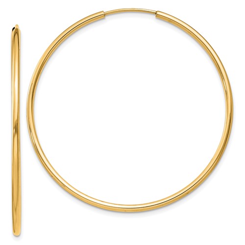 10k 1.5mm Polished Round Endless Hoop Earrings