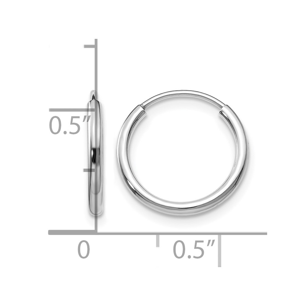10k White Gold 1.5mm Polished Endless Hoop Earrings (10XY1181)