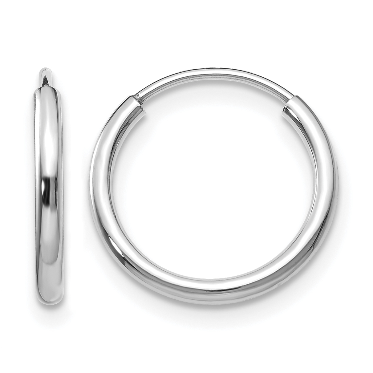 10k White Gold 1.5mm Polished Endless Hoop Earrings (10XY1181)