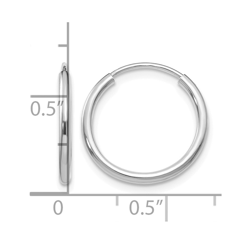 10k White Gold 1.5mm Polished Endless Hoop Earrings (10XY1182)