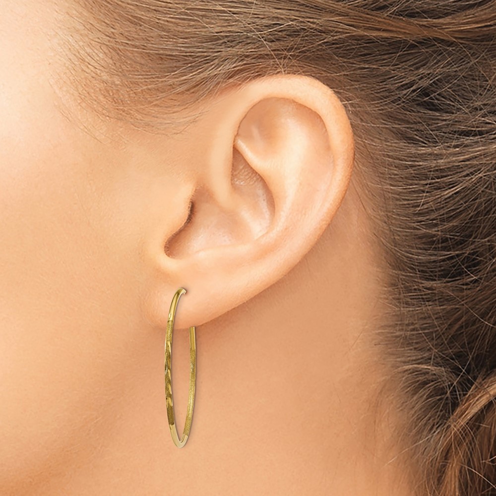 10k 1.25mm Diamond-cut Endless Hoop Earring (10XY1215)
