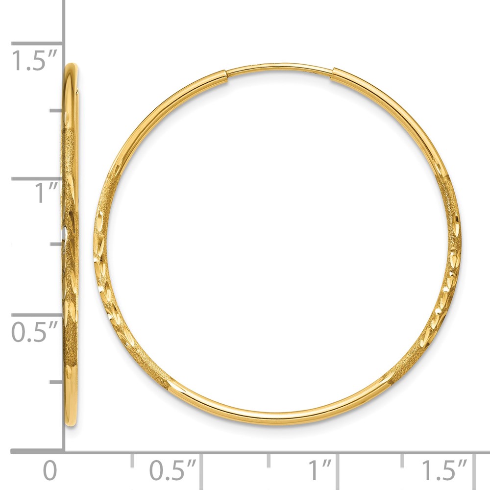 10k 1.25mm Diamond-cut Endless Hoop Earring (10XY1215)