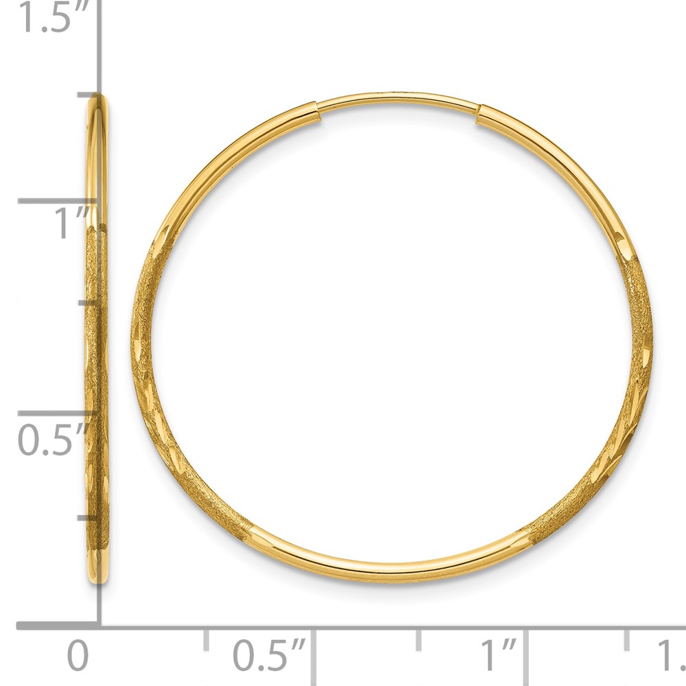 10k 1.25mm Diamond-cut Endless Hoop Earring (10XY1216)