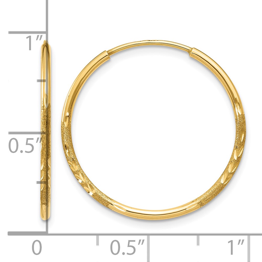 10k 1.25mm Diamond-cut Endless Hoop Earring (10XY1217)