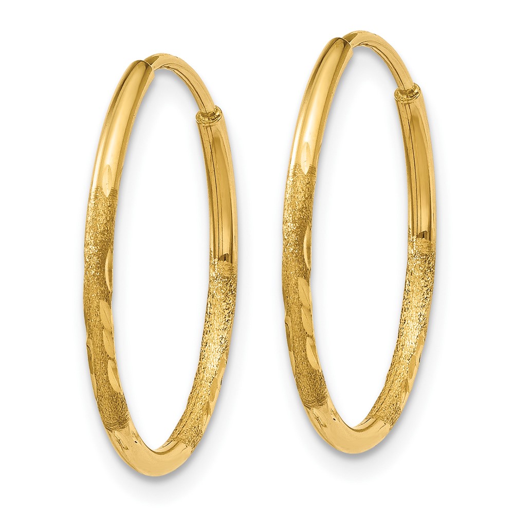 10k 1.25mm Diamond-cut Endless Hoop Earring (10XY1218)