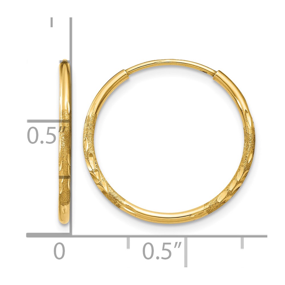 10k 1.25mm Diamond-cut Endless Hoop Earring (10XY1218)
