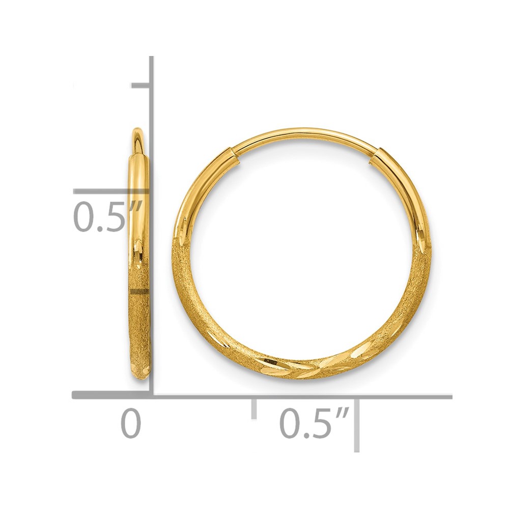 10k 1.25mm Diamond-cut Endless Hoop Earring (10XY1219)