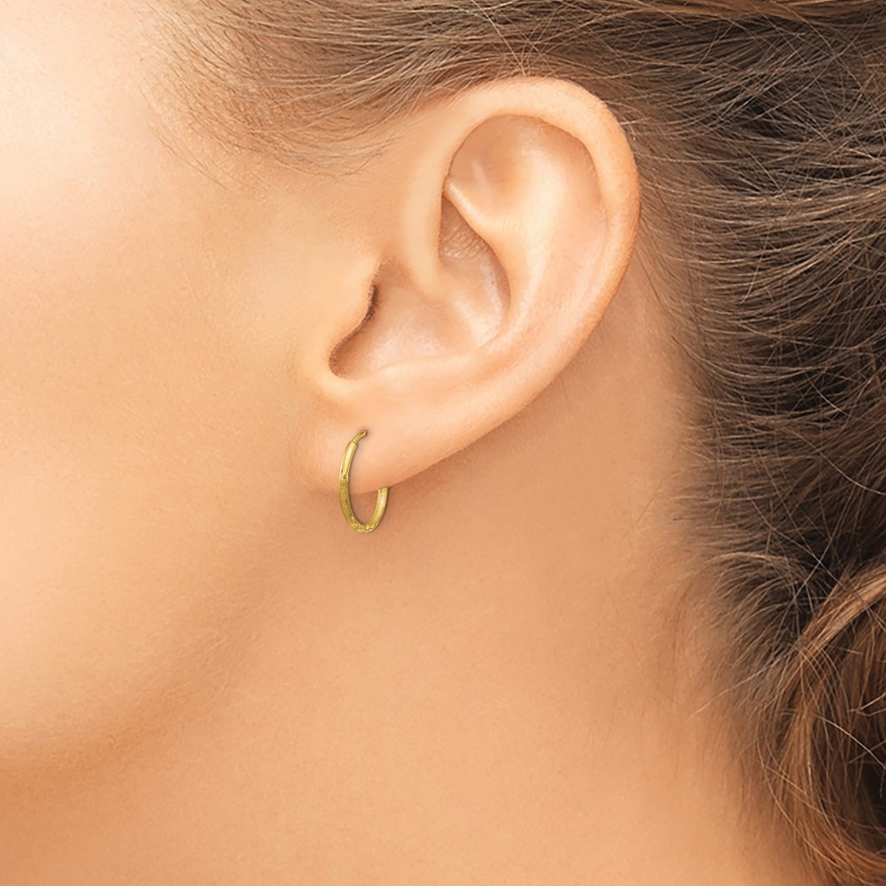 10k 1.25mm Diamond-cut Endless Hoop Earring (10XY1220)