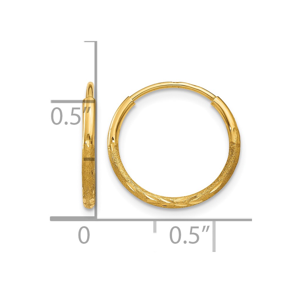 10k 1.25mm Diamond-cut Endless Hoop Earring (10XY1220)