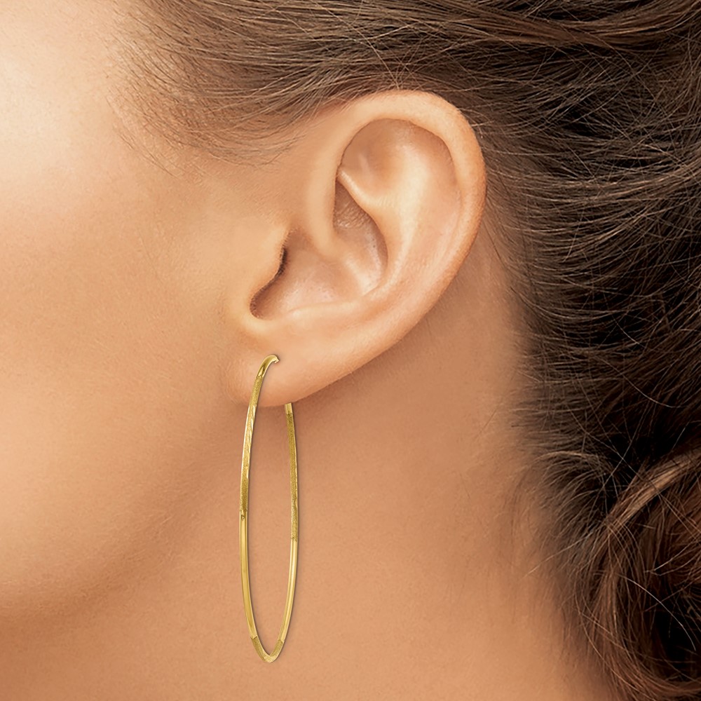10k 1.25mm Diamond-cut Endless Hoop Earring (10XY1223)