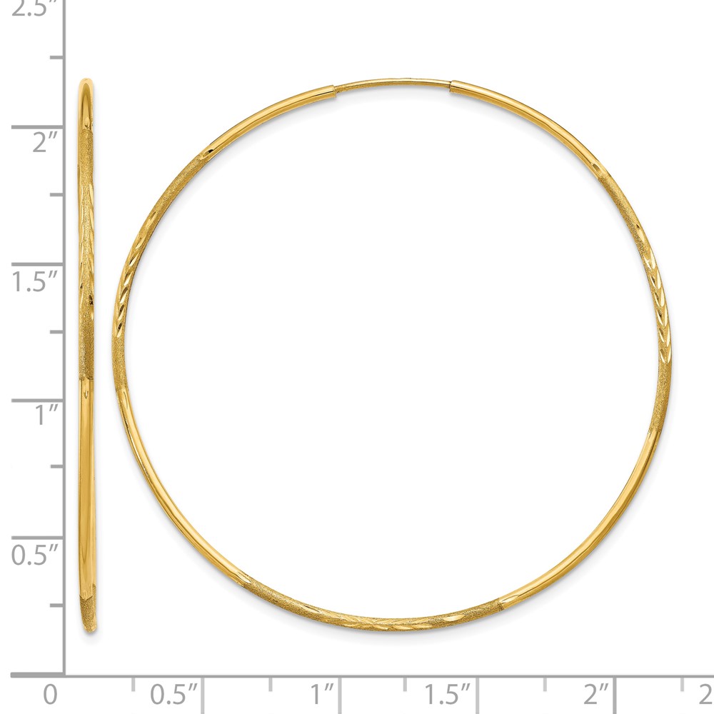 10k 1.25mm Diamond-cut Endless Hoop Earring (10XY1223)
