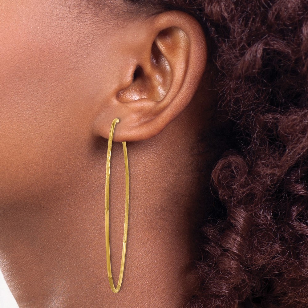 10k 1.25mm Diamond-cut Endless Hoop Earring (10XY1224)