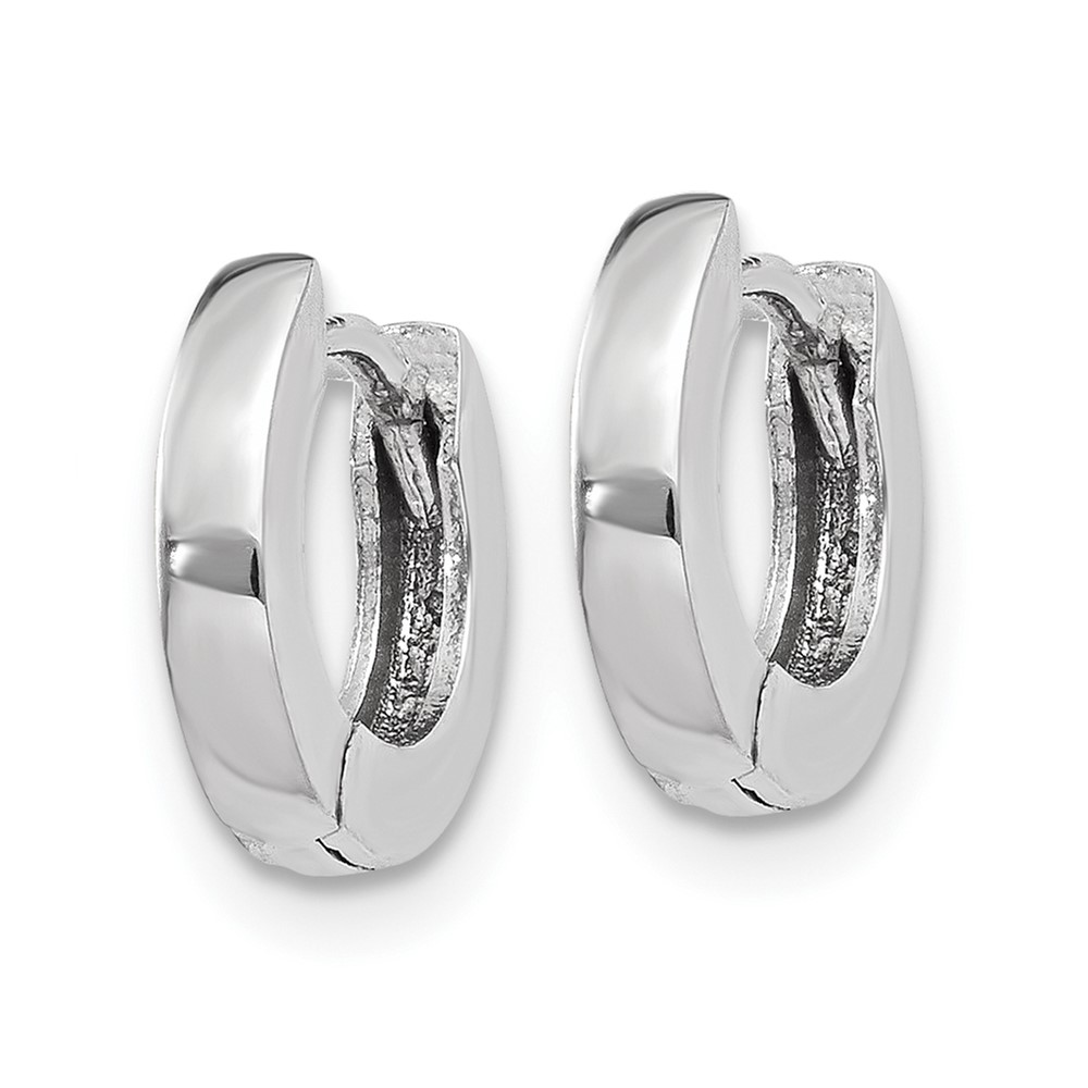 10k White Gold Polished Round Hinged Hoop Earrings (10XY191)