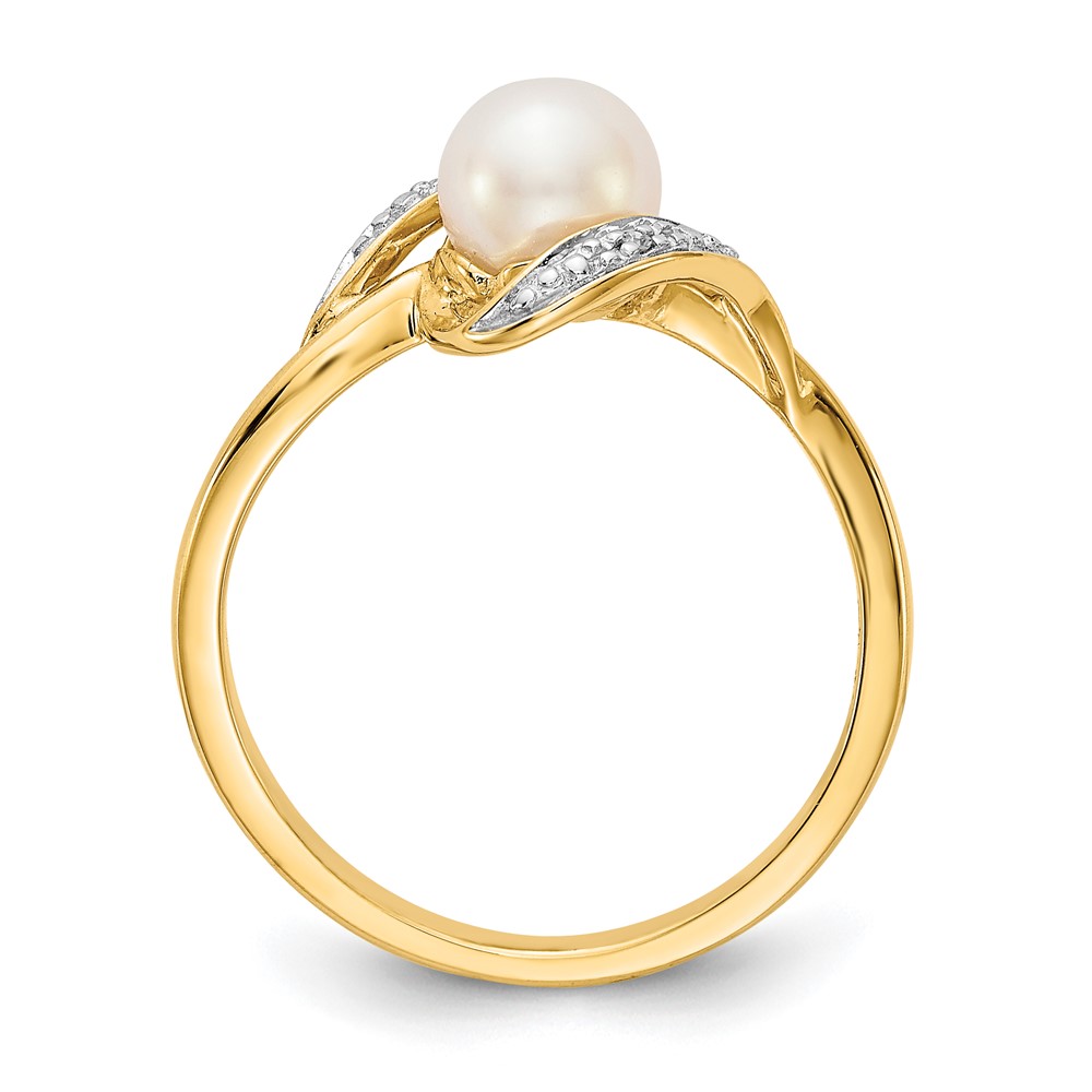 10k Diamond and FW Cultured Pearl Ring (10Y11649A)