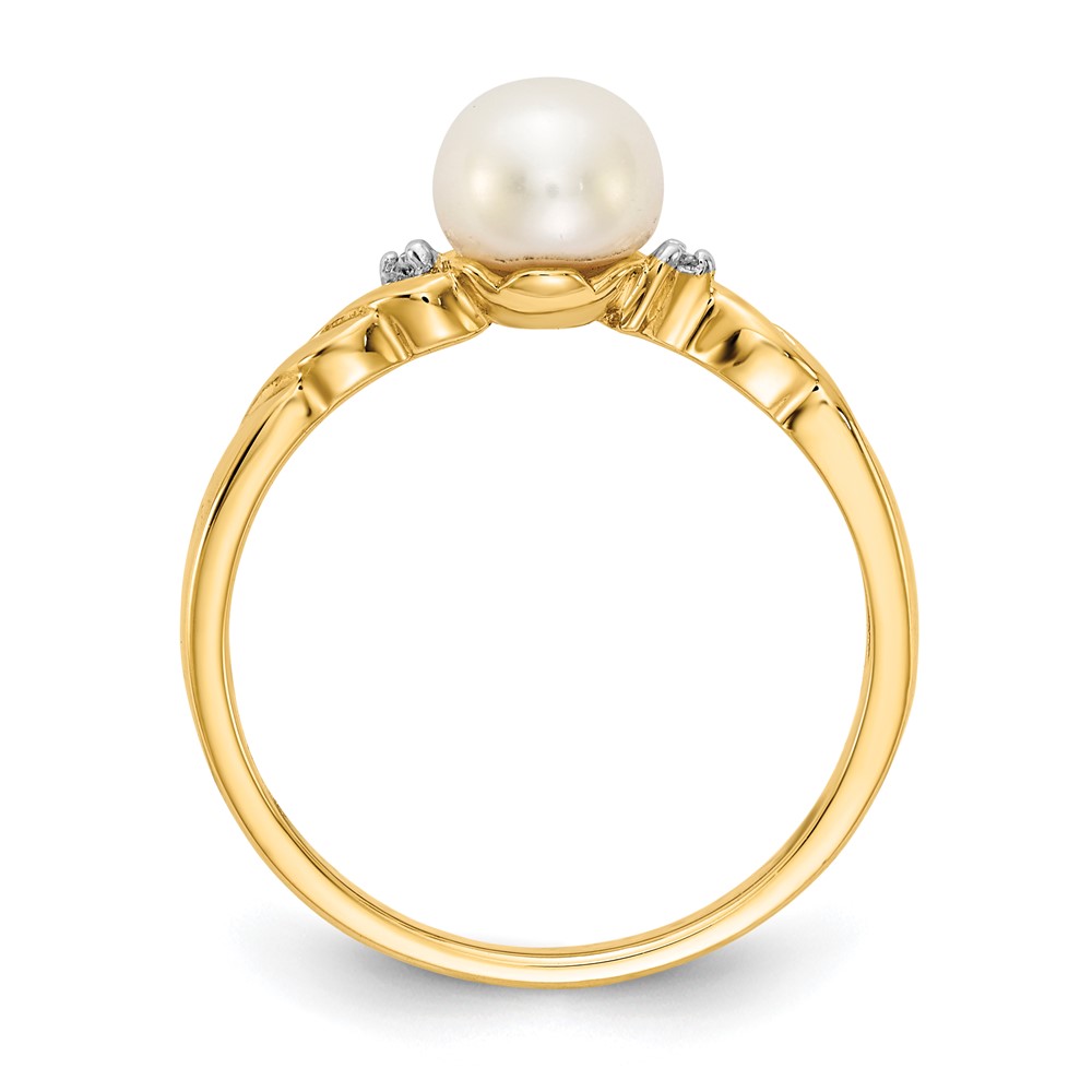 10k FW Cultured Pearl and Diamond Twist Ring (10Y13009PL/A)