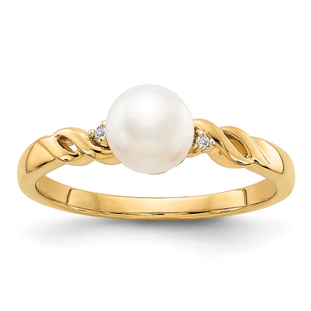 10k FW Cultured Pearl and Diamond Twist Ring (10Y13009PL/A)