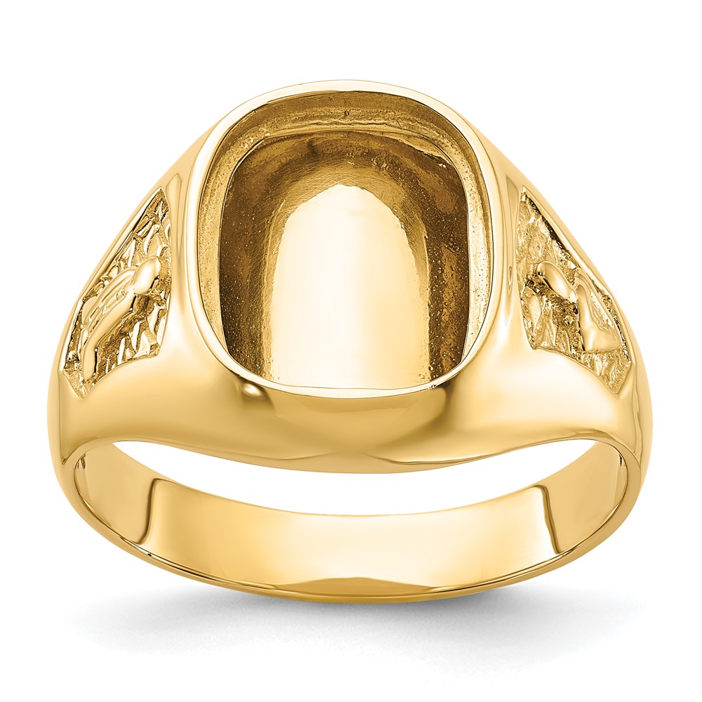 10k Men’s Polished and Textured Masonic Ring Mounting