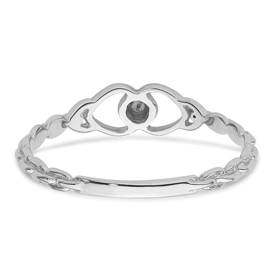 10K White Gold .01ct. Diamond Heart Ring Mounting