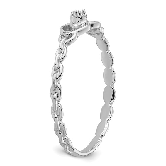 10K White Gold .01ct. Diamond Heart Ring Mounting