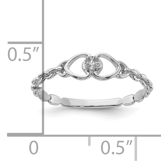 10K White Gold .01ct. Diamond Heart Ring Mounting