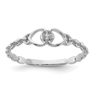 10K White Gold .01ct. Diamond Heart Ring Mounting