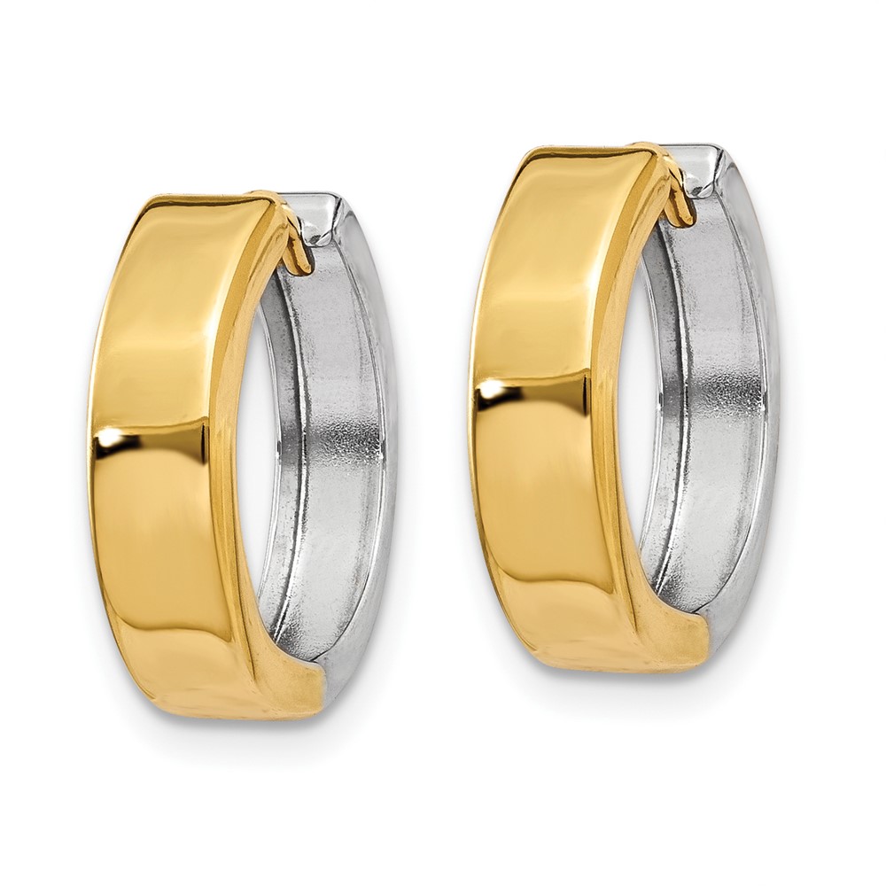 10k Two-tone Hinged Hoop Earrings (10Y7909)
