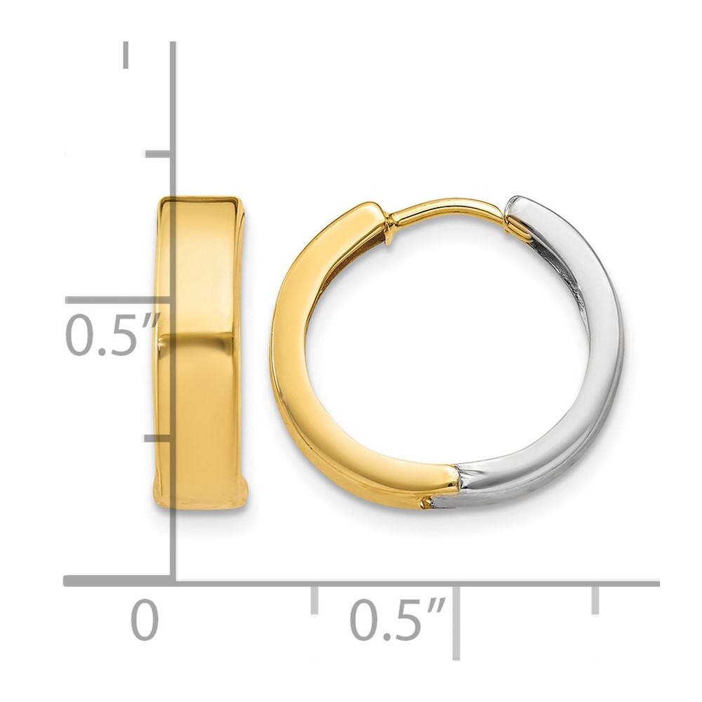 10k Two-tone Hinged Hoop Earrings (10Y7909)