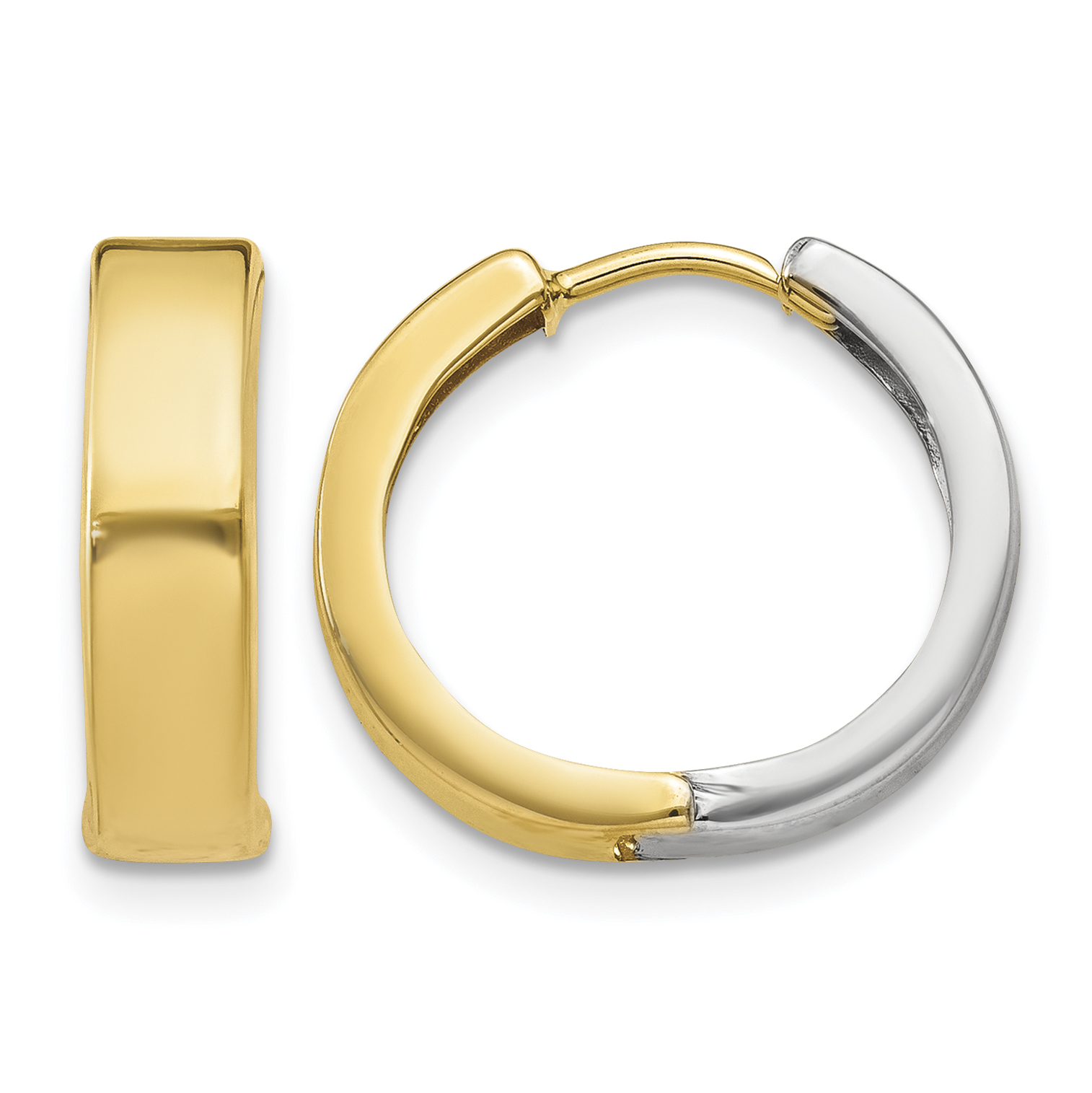 10k Two-tone Hinged Hoop Earrings (10Y7909)