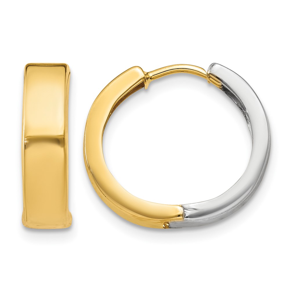 10k Two-tone Hinged Hoop Earrings (10Y7909)