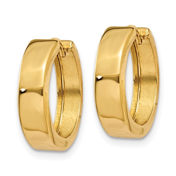 10k Yellow Gold Square Hinged Hoop Earrings