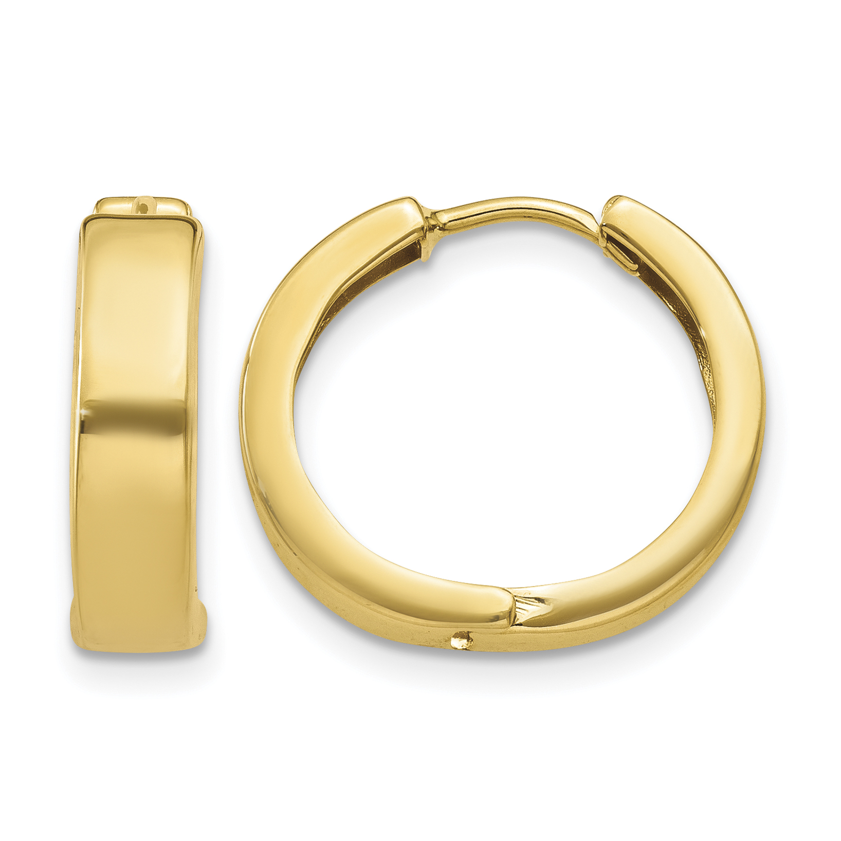 10k Yellow Gold Square Hinged Hoop Earrings (10Y7910)