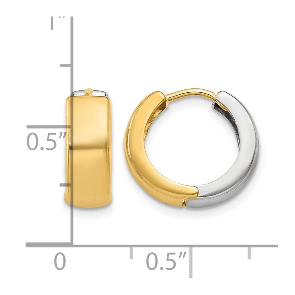 10k Two-tone Hinged Hoop Earrings (10Y7915)