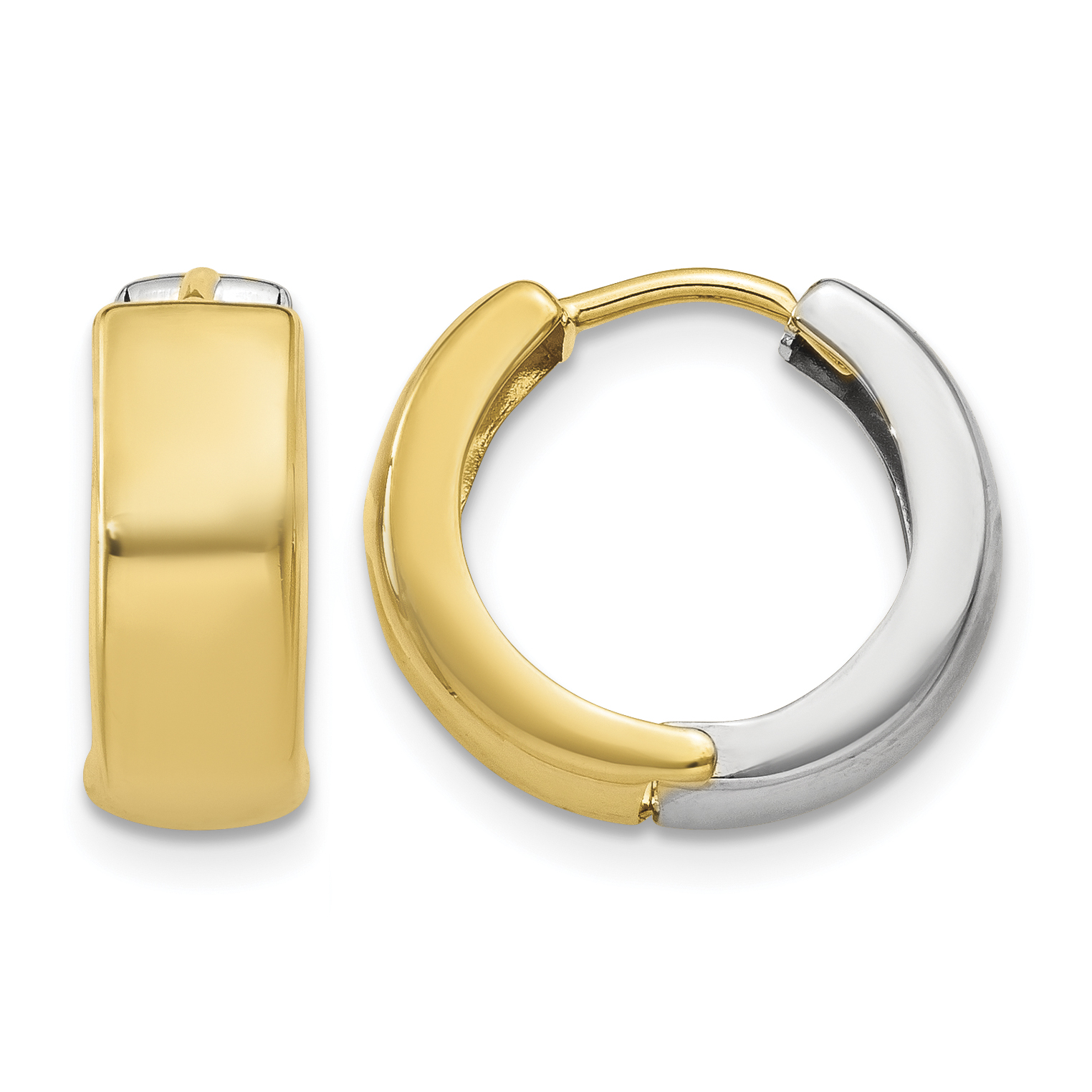 10k Two-tone Hinged Hoop Earrings (10Y7915)