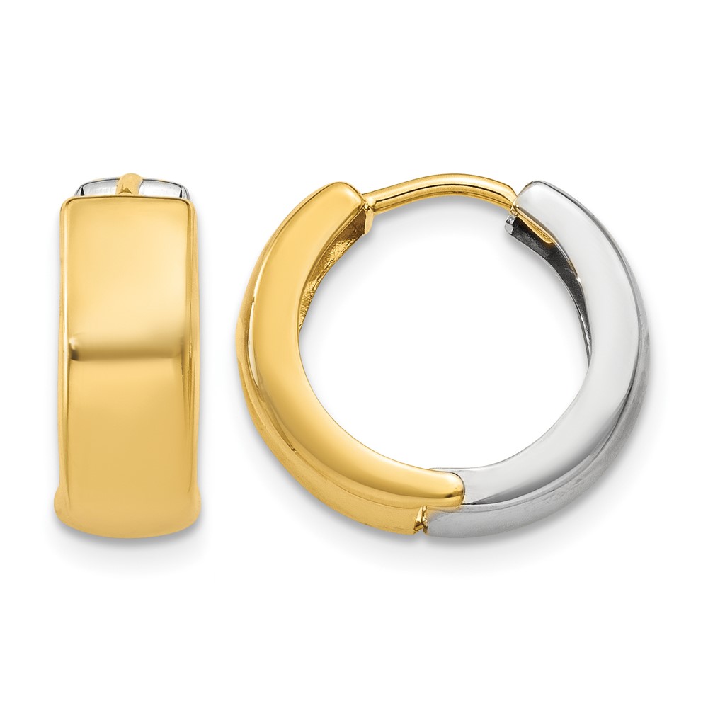 10k Two-tone Hinged Hoop Earrings (10Y7915)