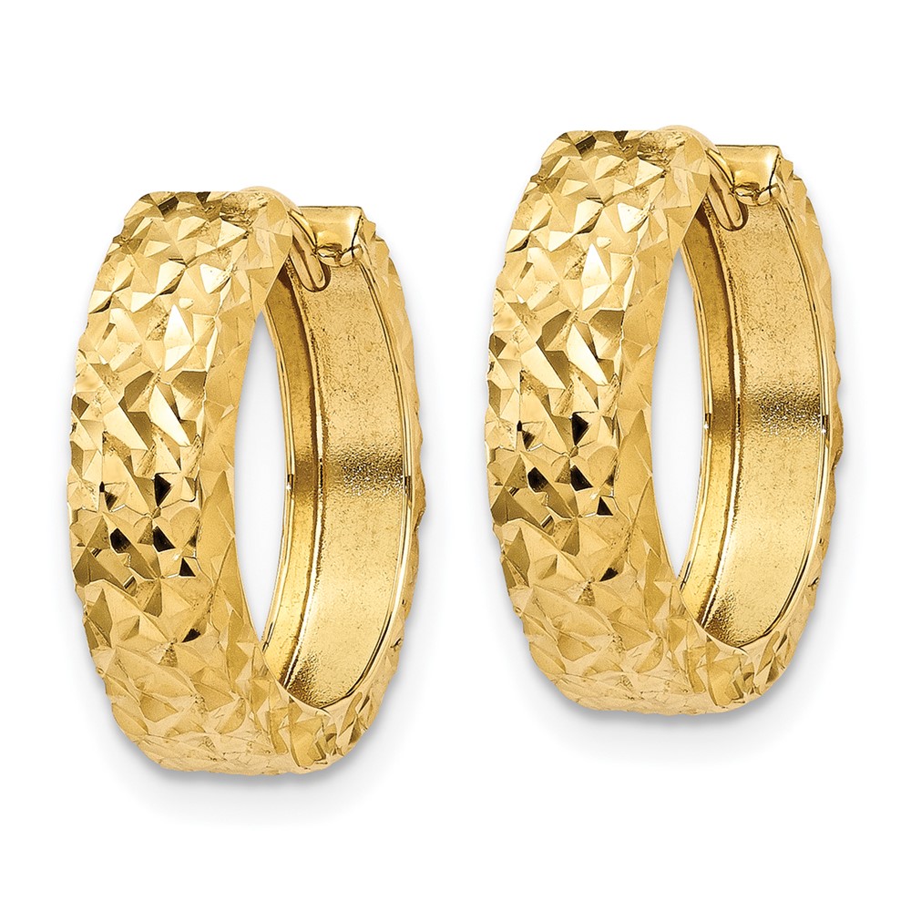 10k Diamond-cut Hinged Hoop Earrings (10Y7926)