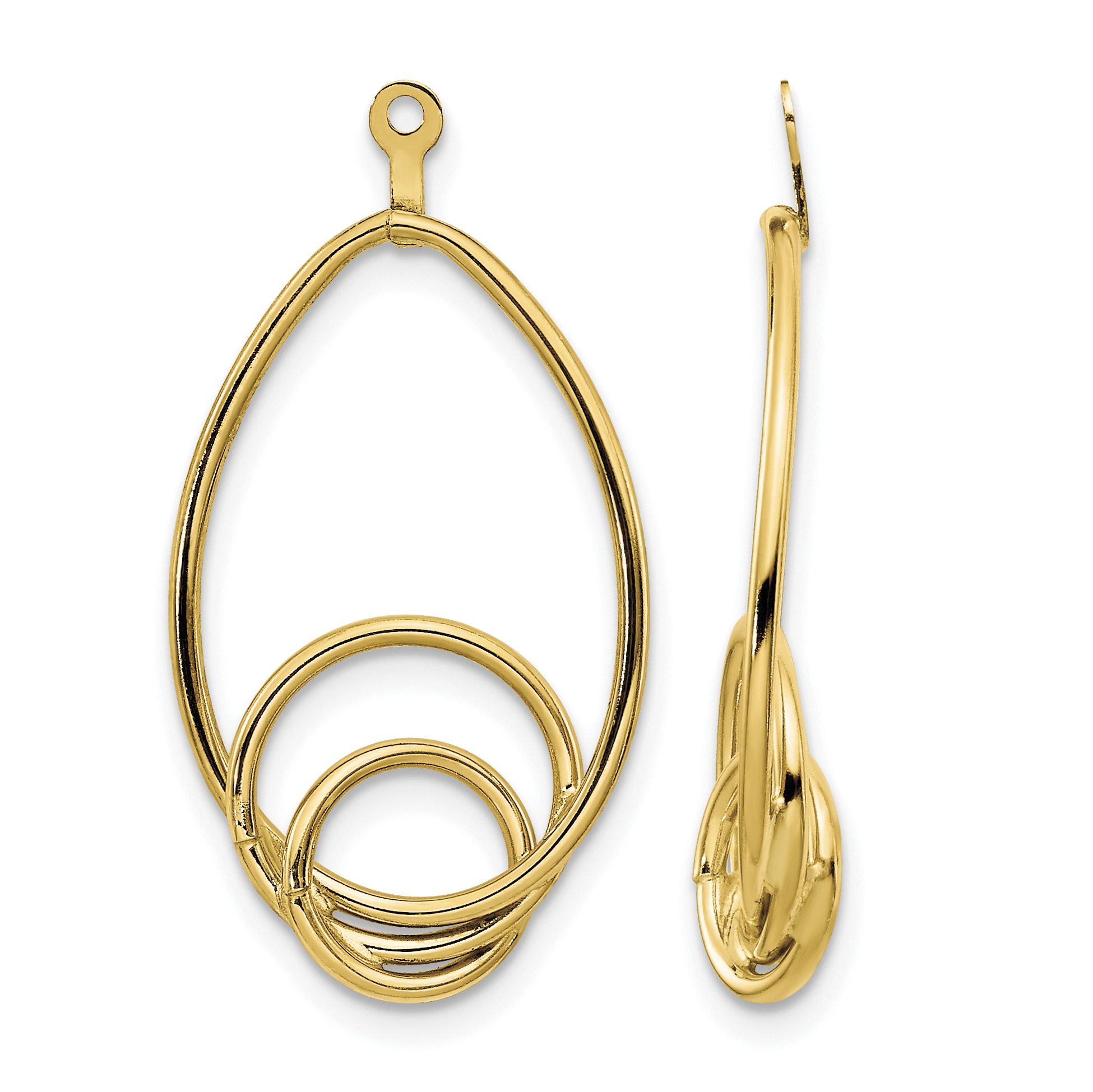 10k Polished Fancy Teardrop Earring Jackets (10Y821J)