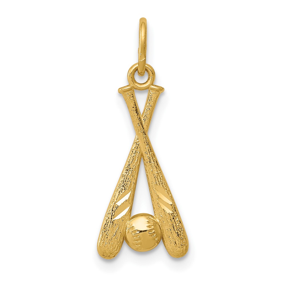 10k Baseball Bats & Ball Pendant (10YC1058)