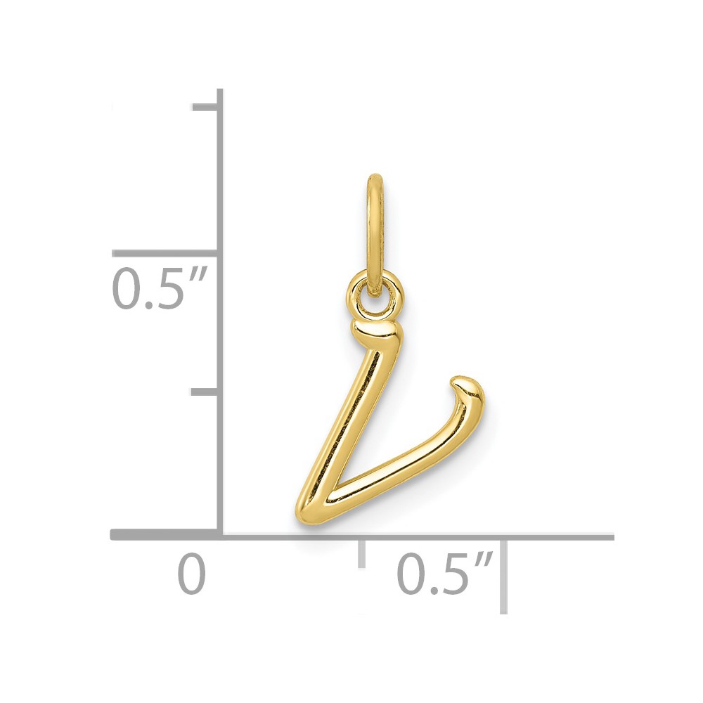 10k Yellow Gold Letter v Initial Charm (10YC1060V)