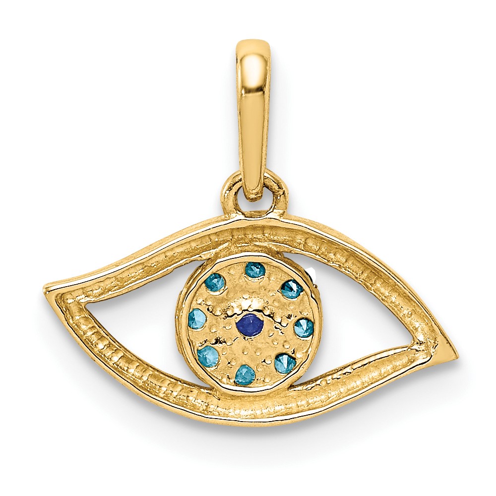 10K Blue CZ Eye Pendant (10YC1362)